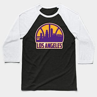 Los Angeles Basketball Skyline Baseball T-Shirt